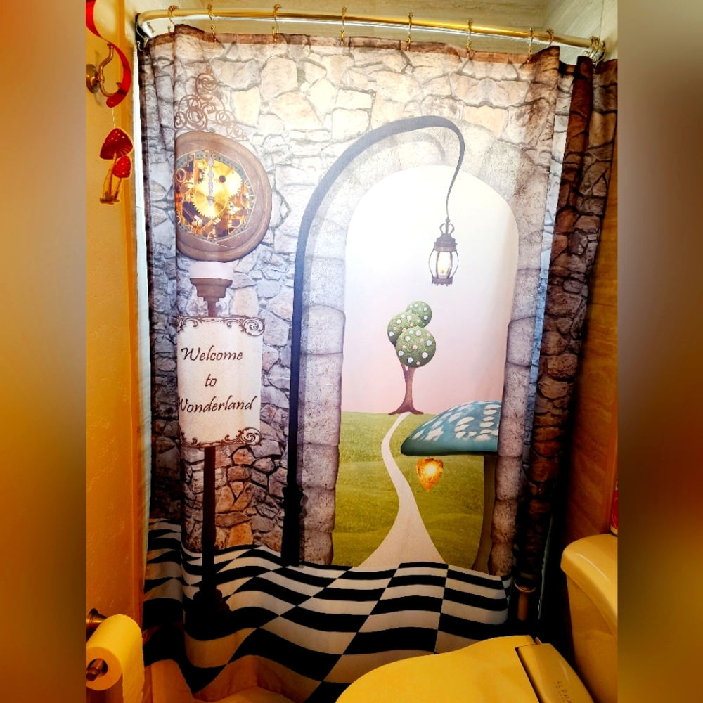 🌼🌼 Alice In Wonderland Shower Curtain used but in good condition